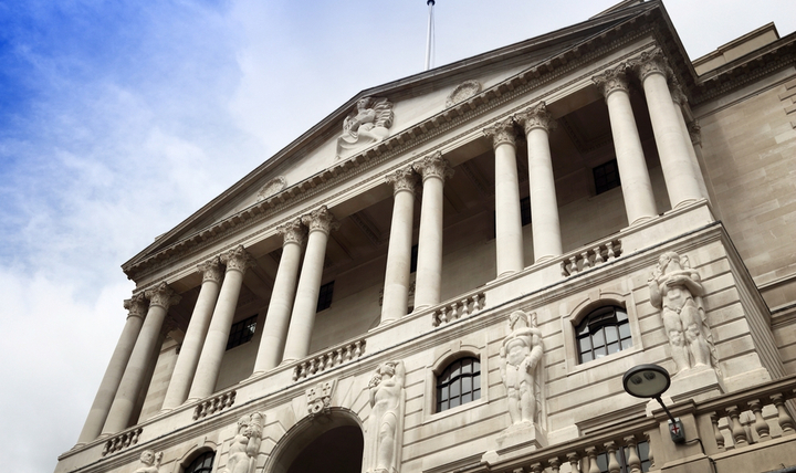 The outside of the Bank of England, London.