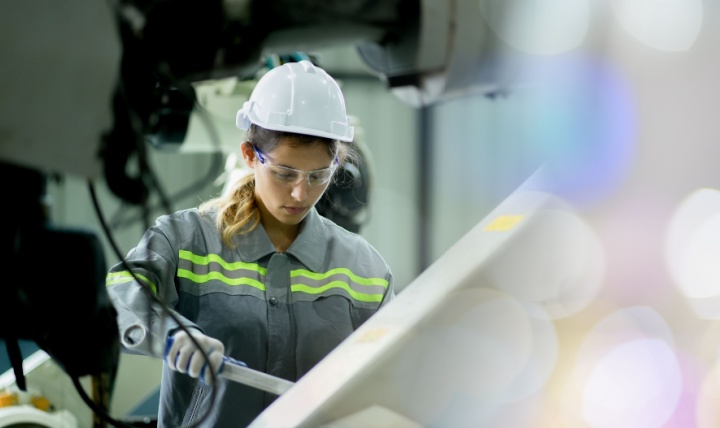 A worker in an automotive factory.