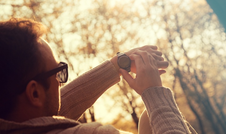 A man checking his watch.