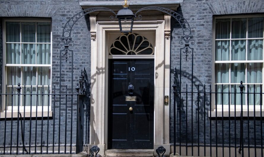 The outside of 10 Downing Street.